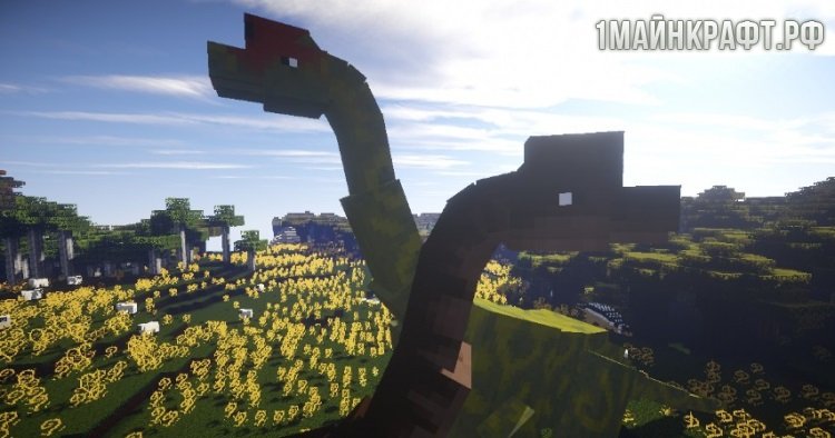 Мод на динозавров (JurassiCraft) для Minecraft 1.7.10.